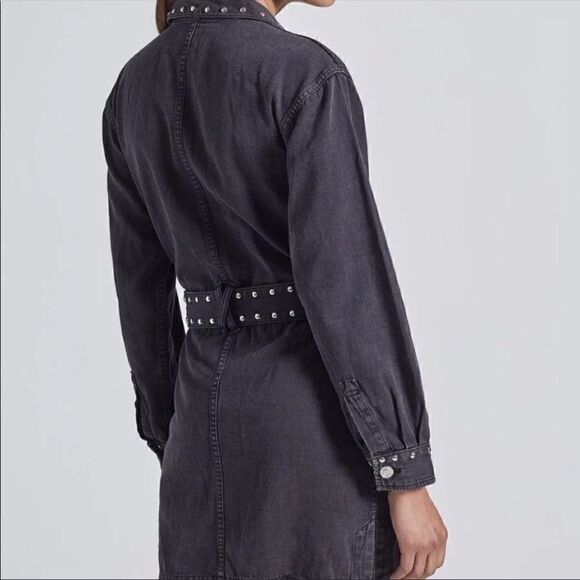 Current/Elliott Debbie Studded Belted Shirt Dress - Picture 3 of 7